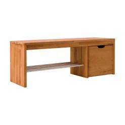 Camif Meubles D'Entrée>Banc à chaussures bois massif avec 1 cube de rangement Cyriel -