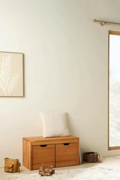 Camif Meubles Tv|Meubles D'Entrée>Banc bois massif 2 cubes de rangement Cyriel -