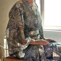 Camif Peignoirs>BLANC DES VOSGES Kimono satin de coton Jardins de Babylone - Taille M