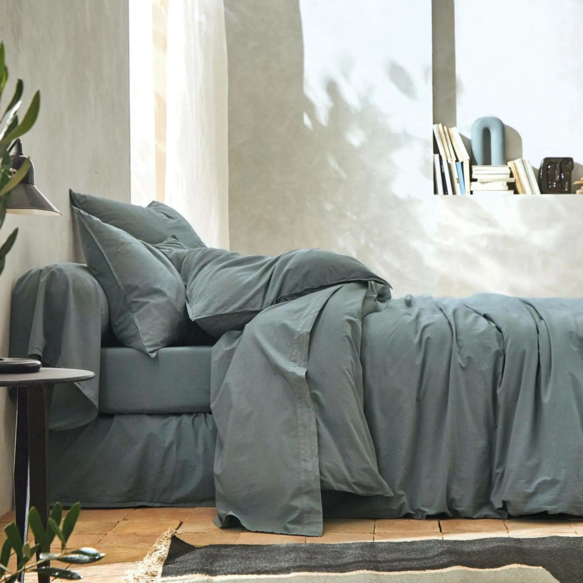 Camif Taies D'Oreiller>BLANC DES VOSGES Taie de traversin percale lavée Bohème - - Taie de traversin 45 x 190 cm