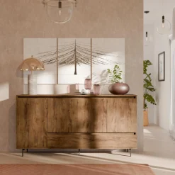 Camif Buffets>Buffet 4 portes 1 tiroir décor bois Gustavo -