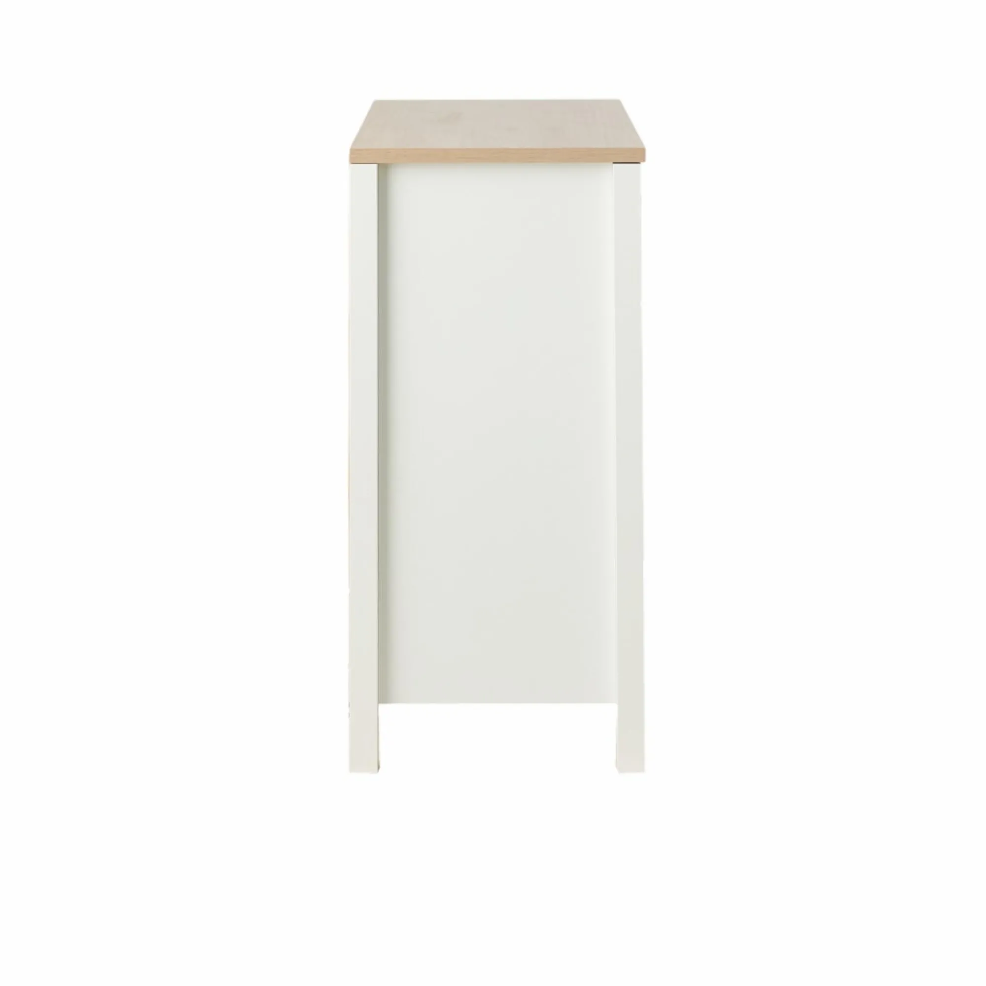 Camif Buffets>Buffet bas blanc et décor bois 1 porte 1 tiroir Pivoine
