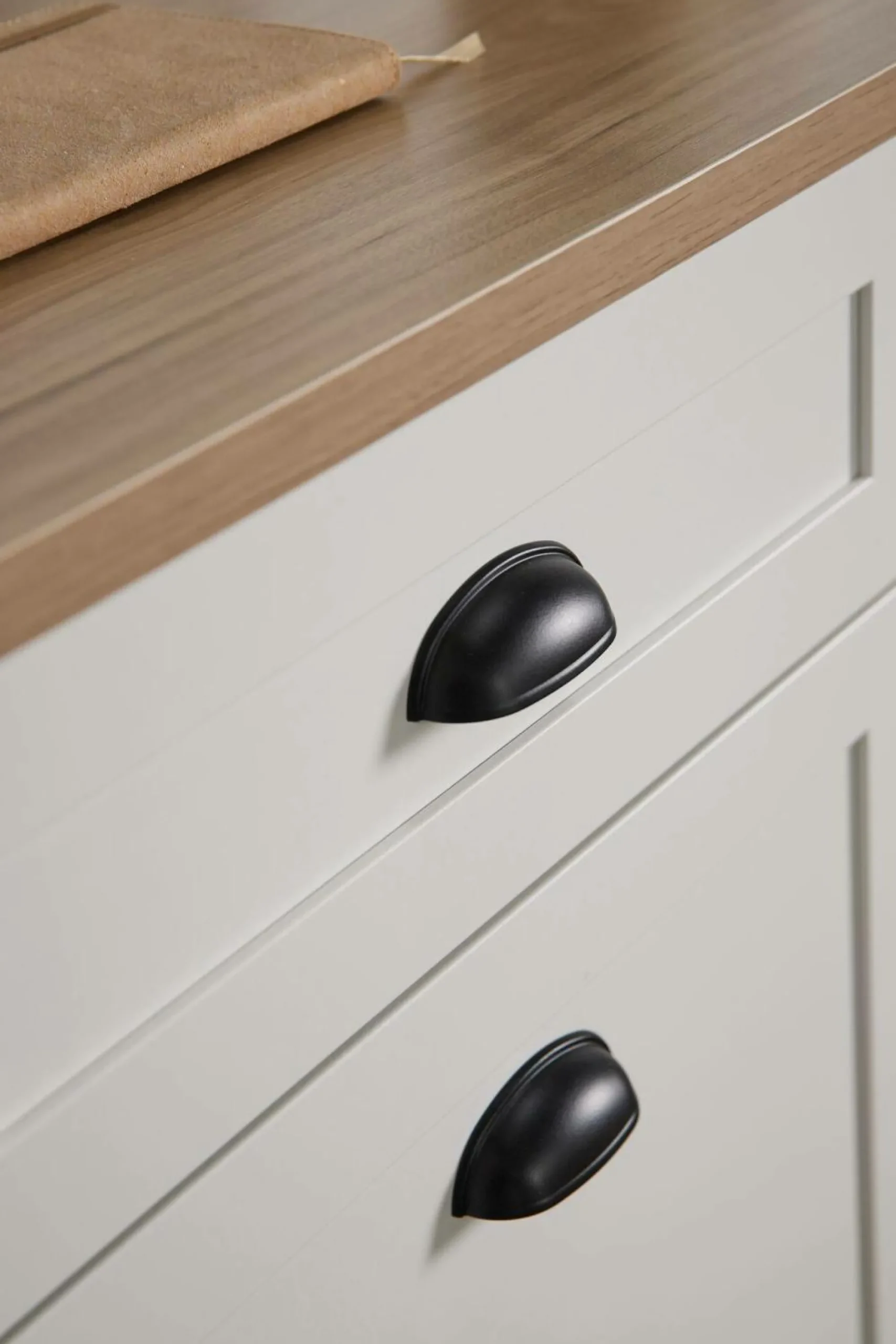 Camif Buffets>Buffet bas blanc et décor bois 1 porte 1 tiroir Pivoine