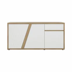 Camif Buffets>Buffet décor bois et blanc 3 portes 1 tiroir Gustave