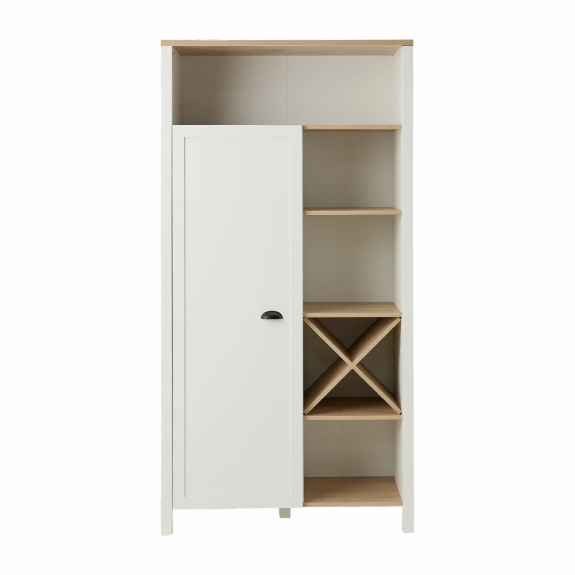 Camif Buffets>Buffet haut blanc et décor bois 1 porte Pivoine