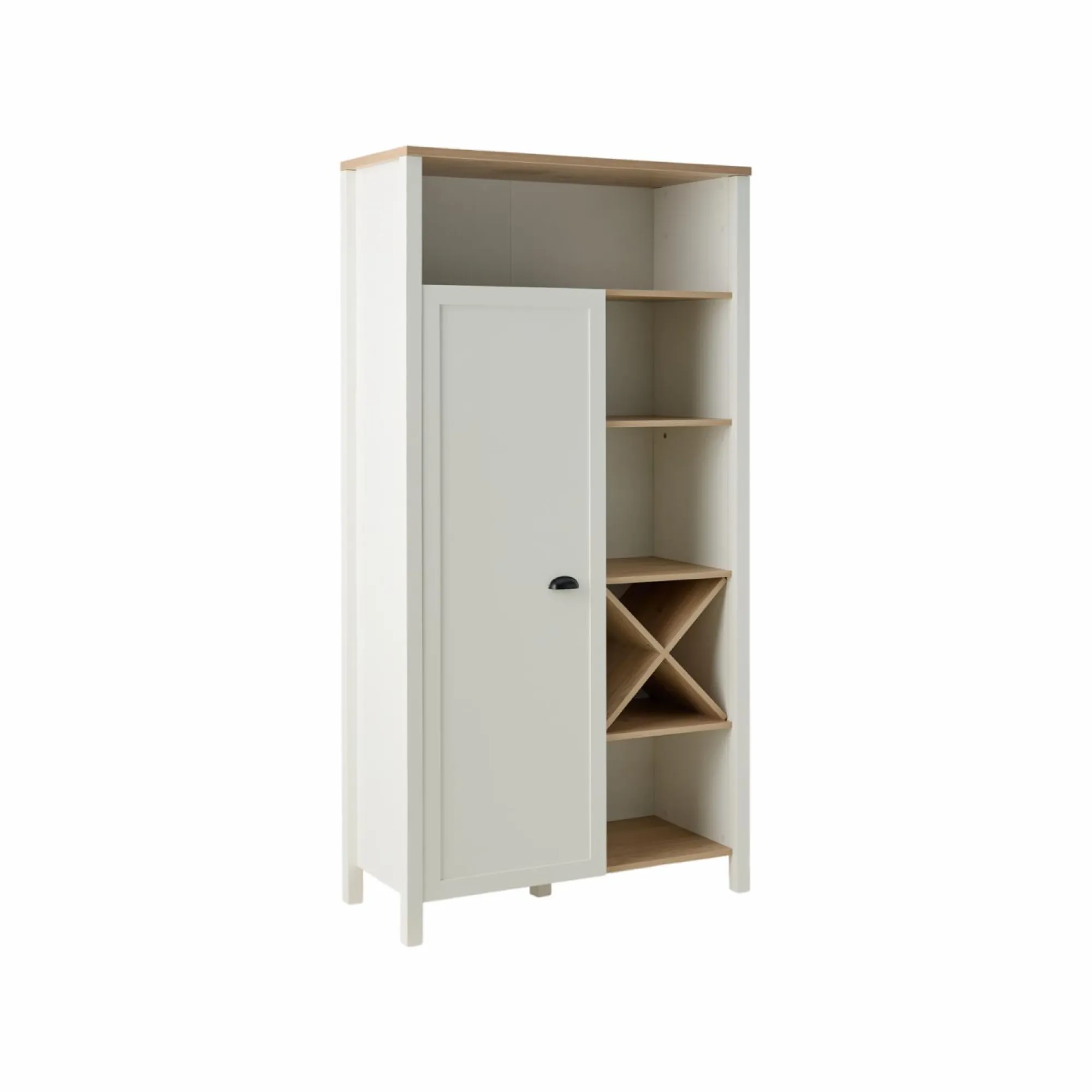 Camif Buffets>Buffet haut blanc et décor bois 1 porte Pivoine