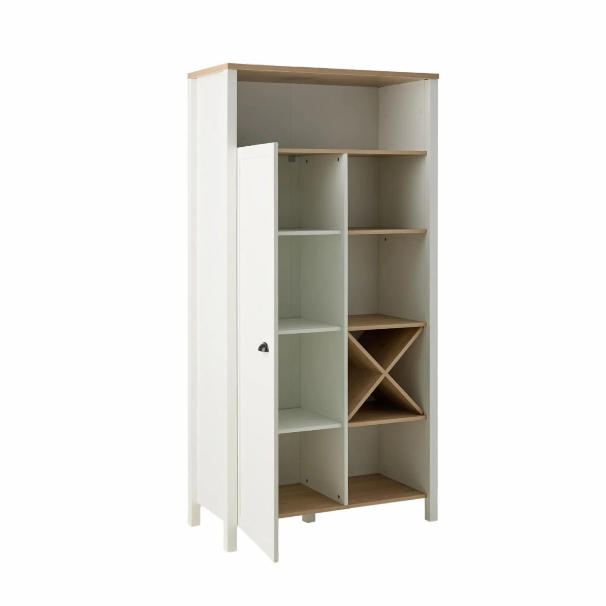 Camif Buffets>Buffet haut blanc et décor bois 1 porte Pivoine