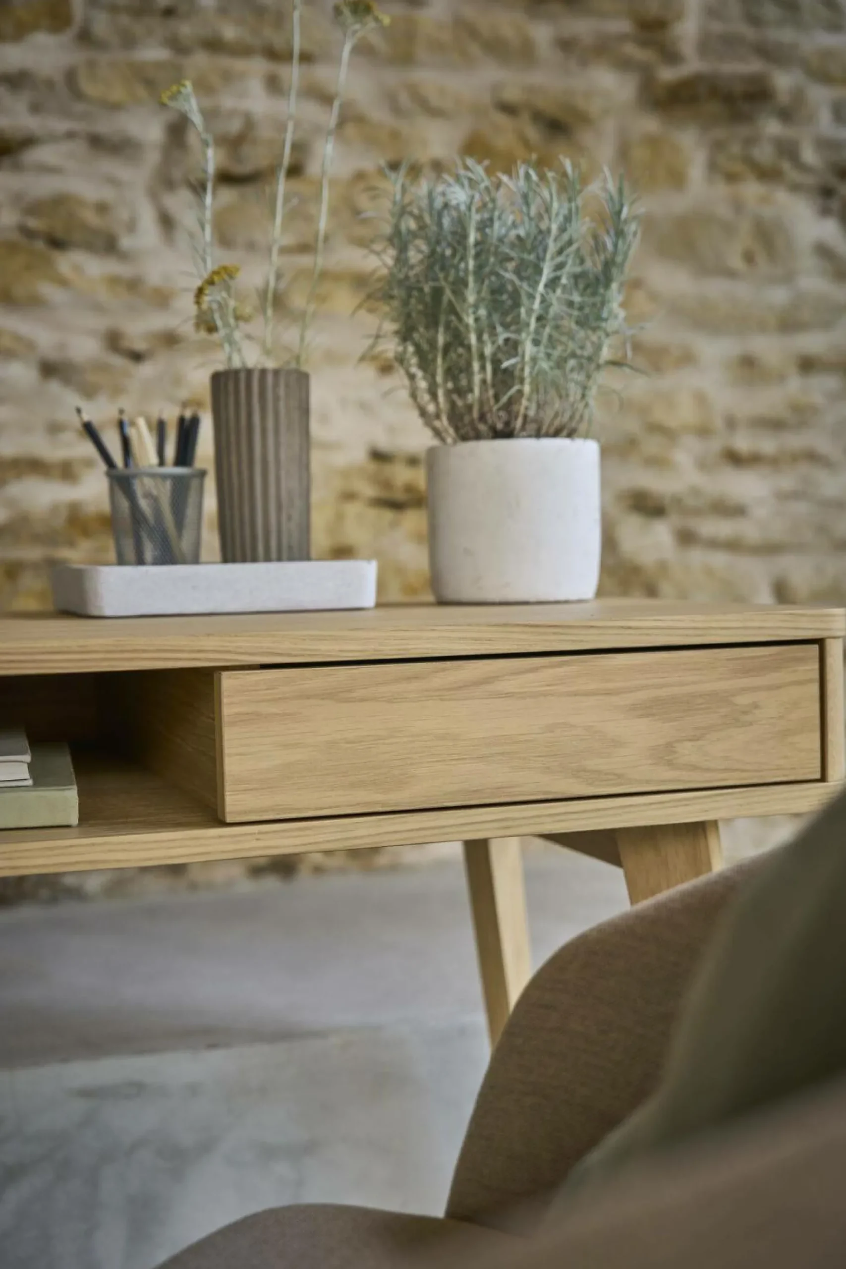 Camif Bureaux>Bureau 1 tiroir bois Atia