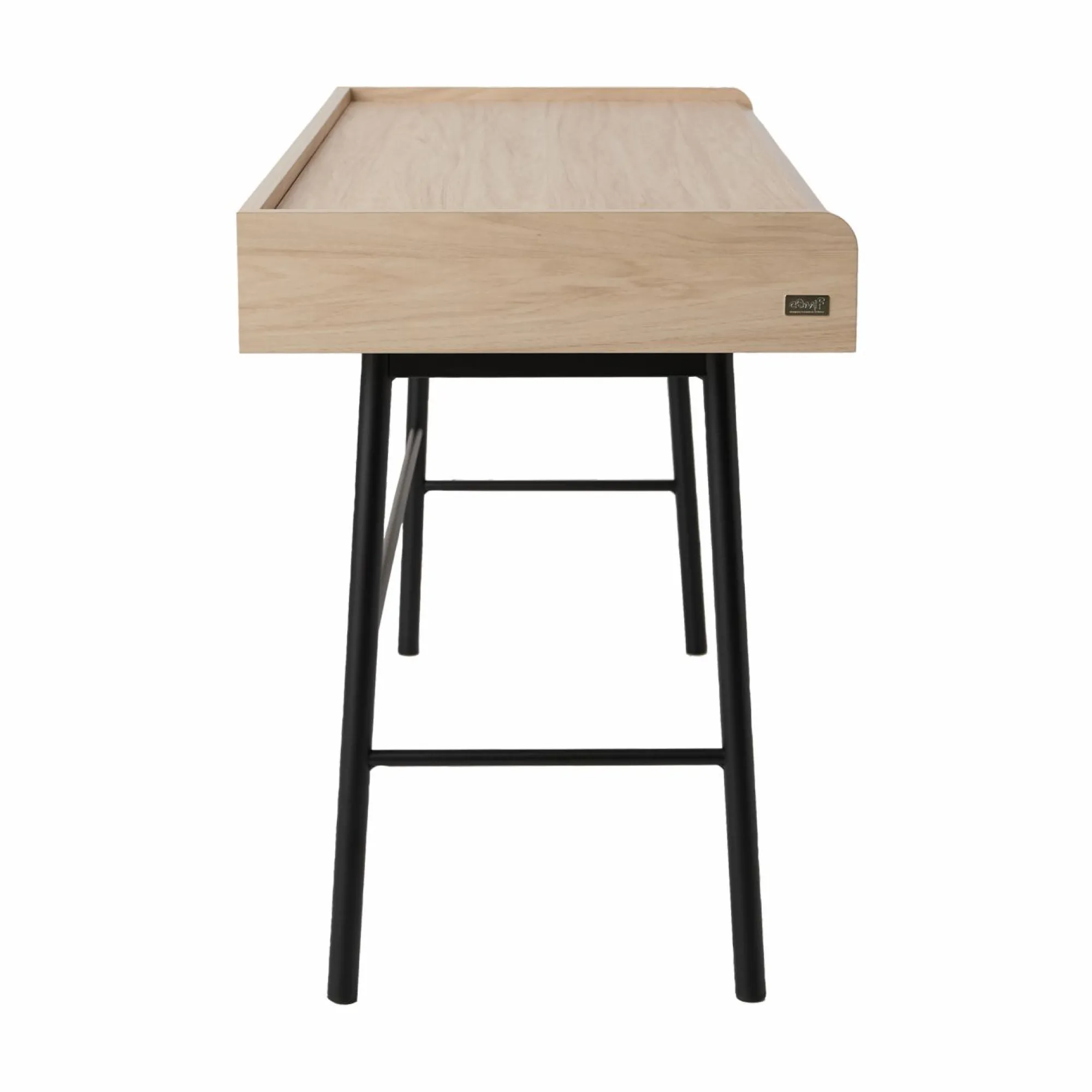 Camif Bureaux>Bureau décor bois pieds métal 2 tiroirs Mila