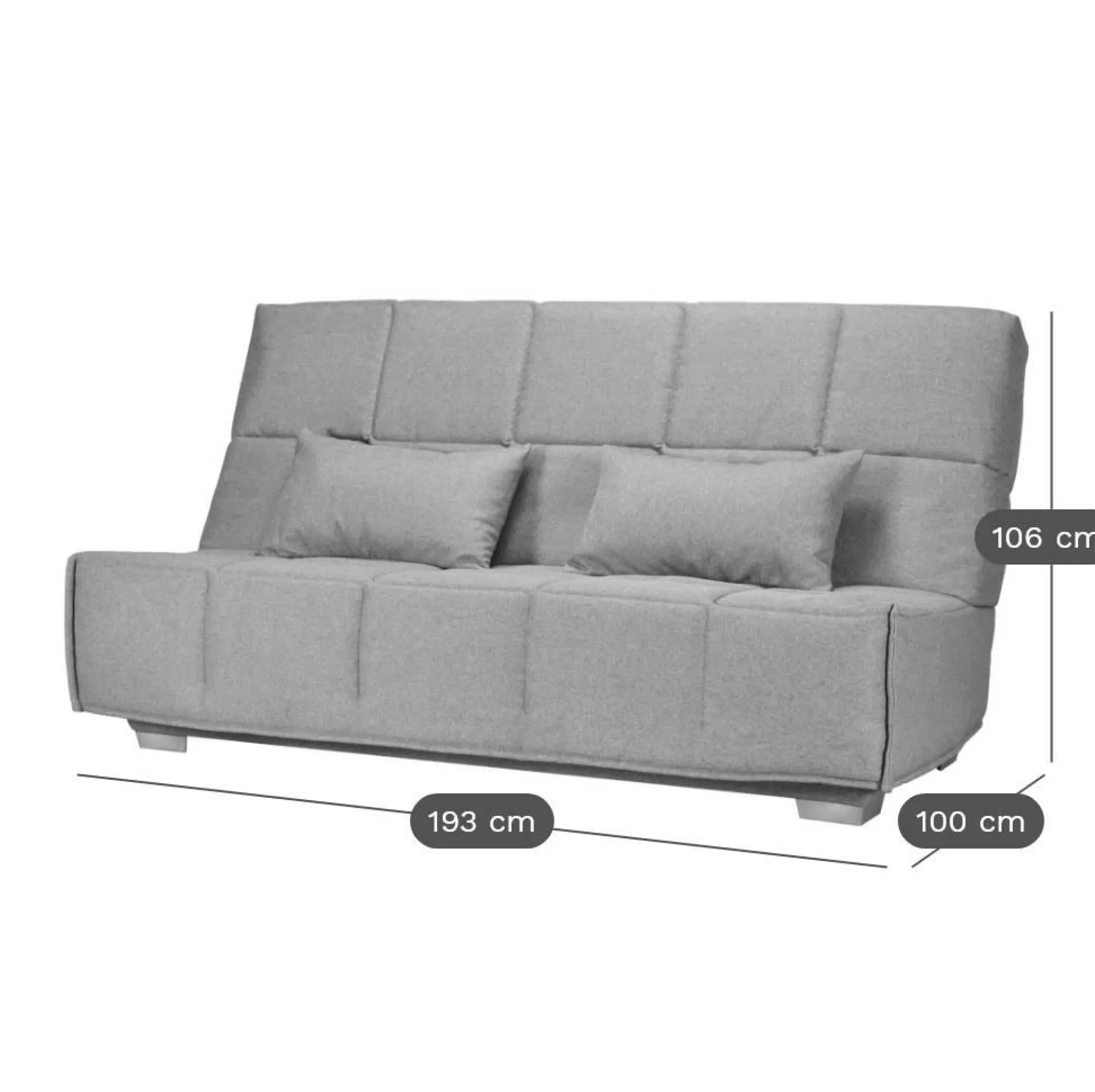 Camif Clic-Clac>Canapé clic-clac tissu matelas Bultex 14 cm Gizia - - 140 x 190 cm