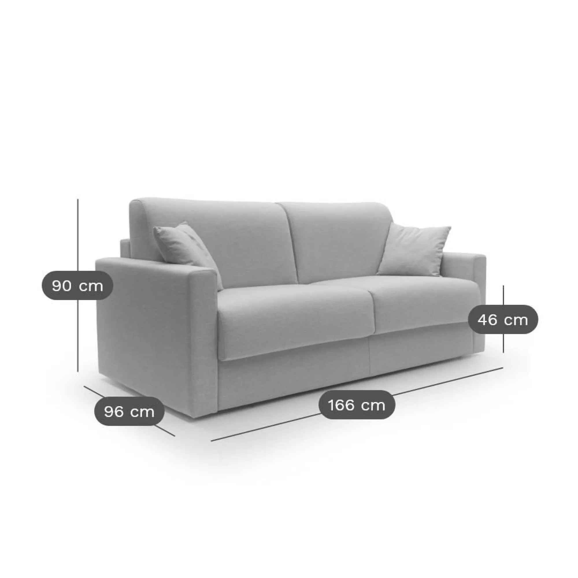 Camif Canapés Droits>Canapé convertible tissu déhoussable Aubin - - Grand 2 places