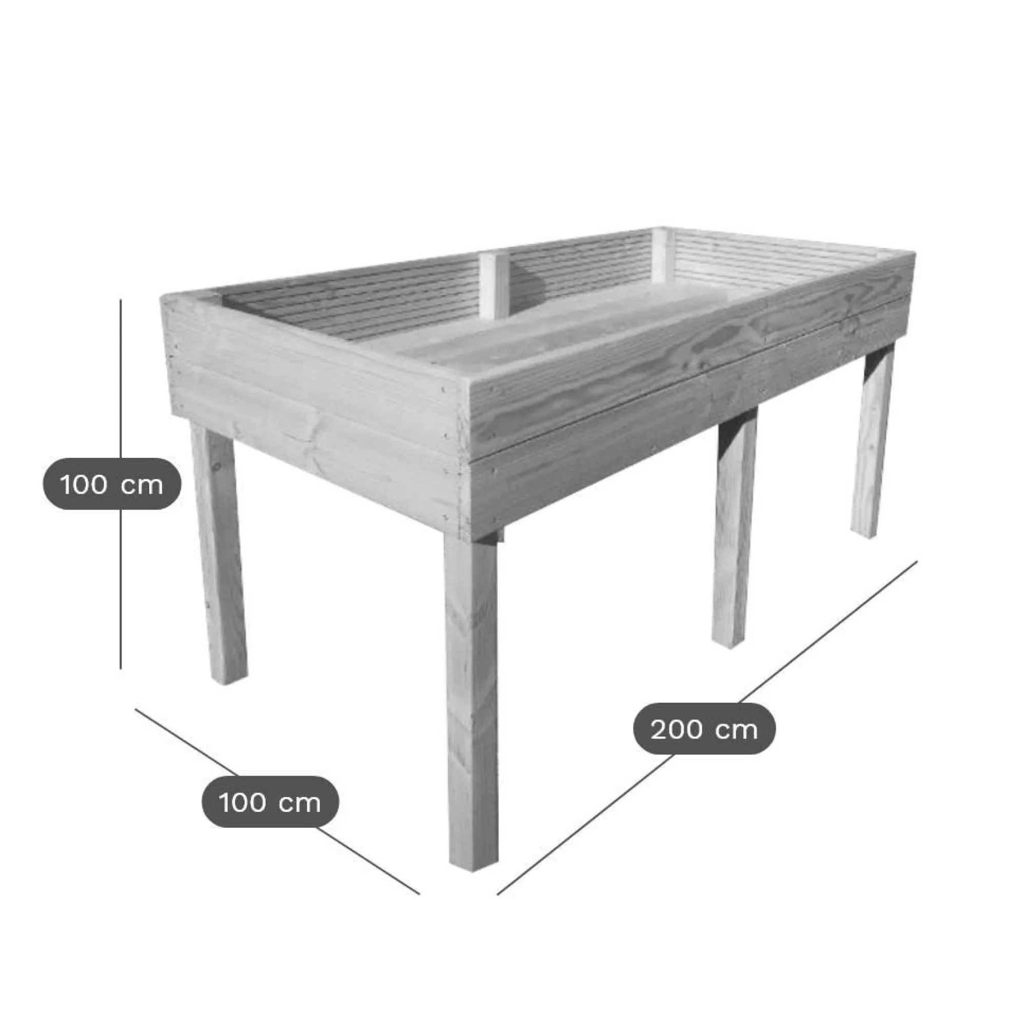 Camif Carrés De Potager>C.I.H.B. Table Potagère Rectangulaire 320 L en Bois Autoclave