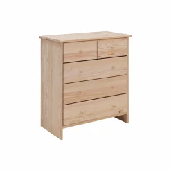 Enfant Camif Chambres Enfant|Chambres Enfant>Commode bois massif 5 tiroirs Iris - - Poignées Bois