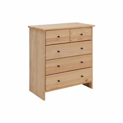 Enfant Camif Chambres Enfant|Chambres Enfant>Commode bois massif 5 tiroirs Iris - - Poignées Noir