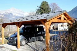 Camif Carports Et Pergola>CPBF-CHARPENTES Abri deux Pentes pour Voiture Bourgogne en Bois - 550 x 400 cm