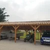 Camif Carports Et Pergola>CPBF-CHARPENTES Abri deux Pentes Faitage Décalé pour Voiture Champagne Ardenne en Bois Abri deux pentes faitage décalé - 550 x 950 cm