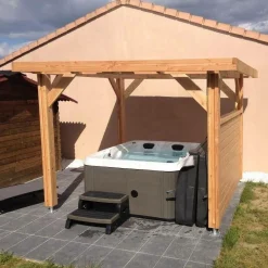 Camif Carports Et Pergola>CPBF-CHARPENTES Abri Toit Plat pour Voiture Île de France en Bois - 650 x 500 cm