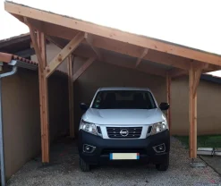 Camif Carports Et Pergola>CPBF-CHARPENTES Abri une Pente pour Voiture Provence en Bois - 450 x 1250 cm