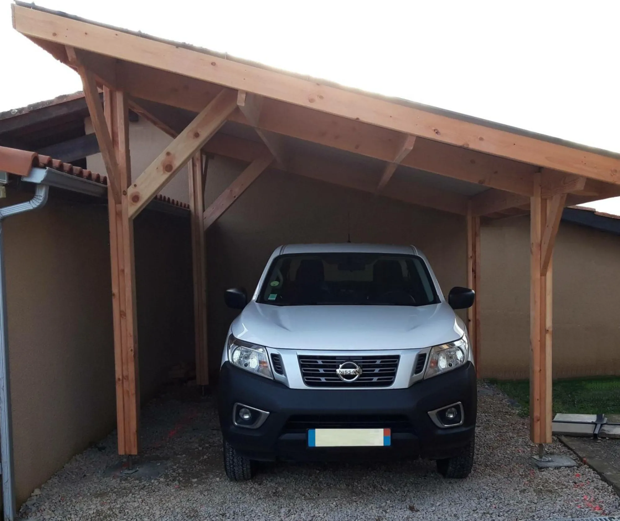 Camif Carports Et Pergola>CPBF-CHARPENTES Abri une Pente pour Voiture Provence en Bois - 450 x 1250 cm