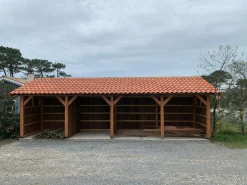 Camif Carports Et Pergola>CPBF-CHARPENTES Abri une Pente pour Voiture Provence en Bois - 450 x 1250 cm