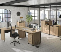 Camif Bureaux>C.PRO PAR Bureau complet + caisson Gregory - Largeur 140 cm