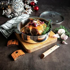 Camif Sauteuses, Tajines Et Wok>CRISTEL Sauteuse amovible + couvercle verre Mutine - 28 cm