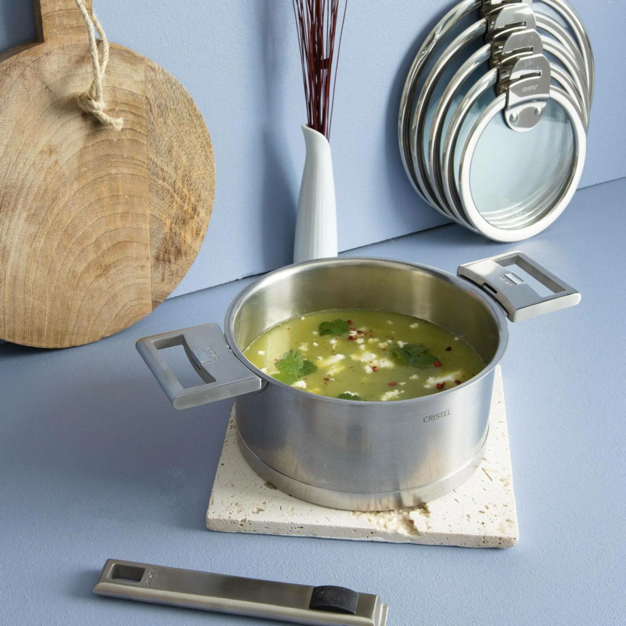 Camif Casseroles>CRISTEL Set 3 casseroles Strate Amovible 16/18 /20 cm avec poignée inox