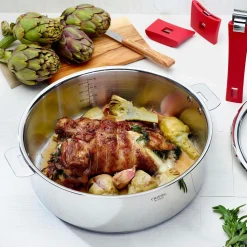 Camif Sauteuses, Tajines Et Wok>CRISTEL Set sauteuse inox Mutine 24 cm avec couvercle et poignée amovible framboise