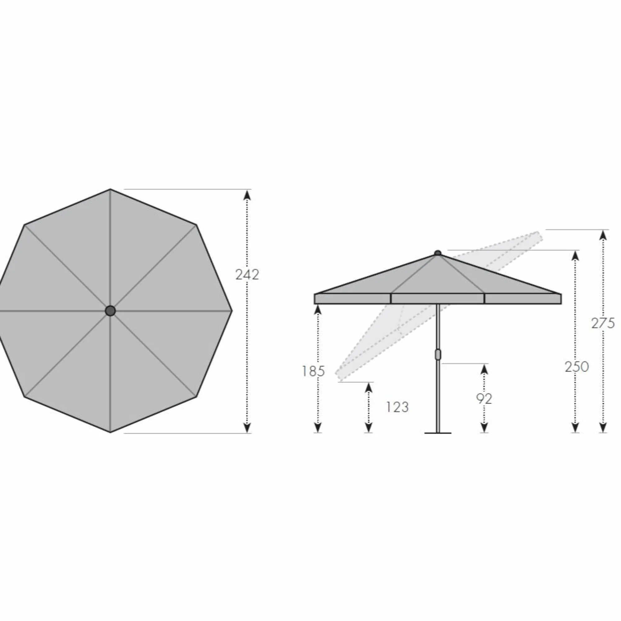 Camif Parasols>DOPPLER Parasol Rond ⌀ 250 cm Sunline en Acier -