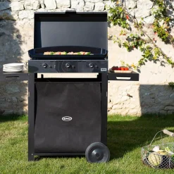 Camif Ensembles Planchas Et Dessertes>ENO Ensemble Plancha et Chariot Initial Gaz 65 en Acier Noir et Inox