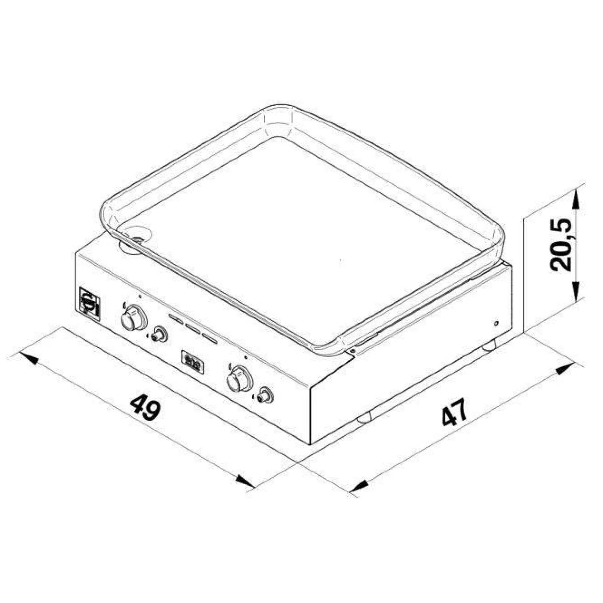 Camif Planchas>ENO Plancha Initial Gaz 50 en Inox