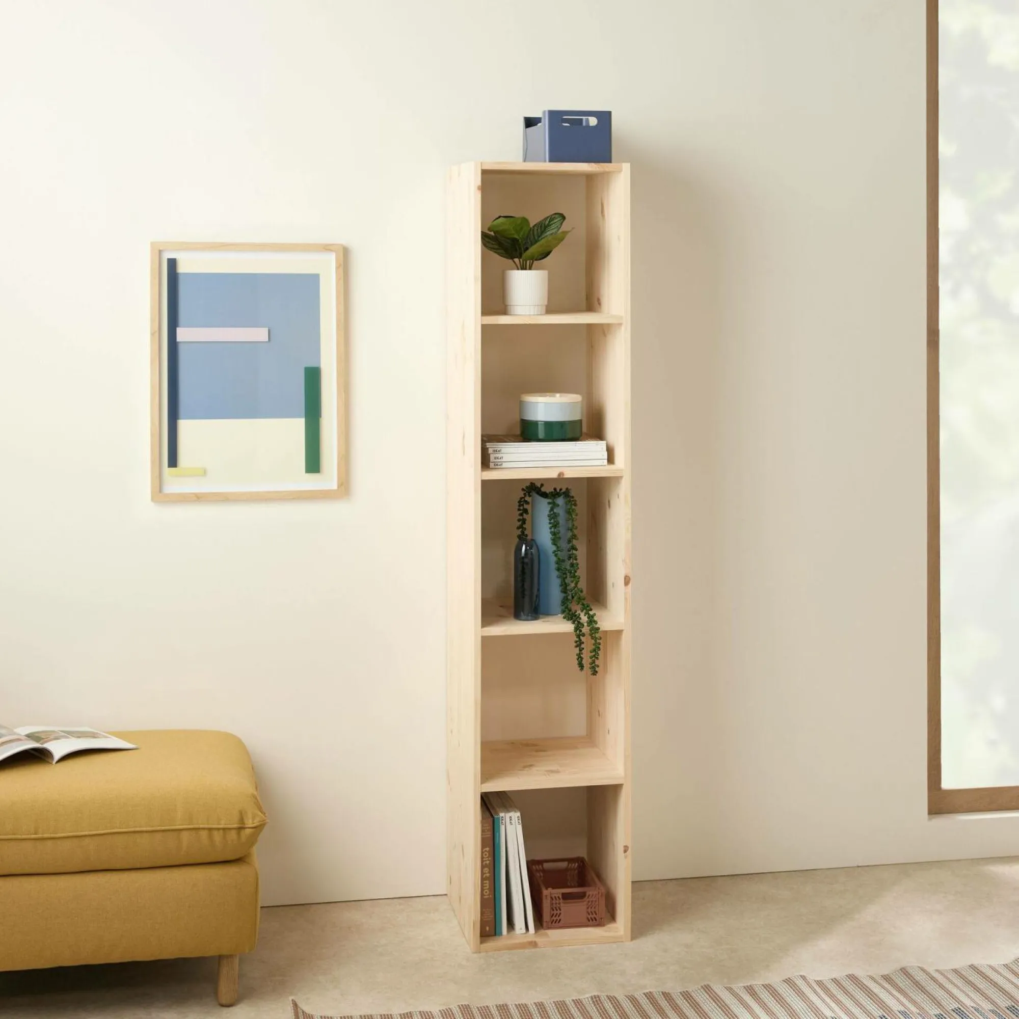 Camif Etagères>Etagère bois massif 5 cases Elio