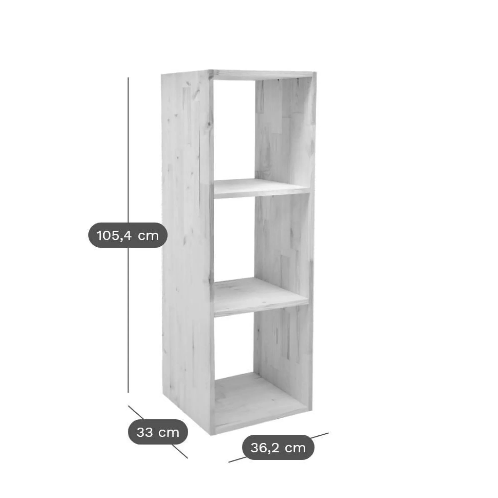 Camif Etagères>Etagère bois massif 3 cases Elio