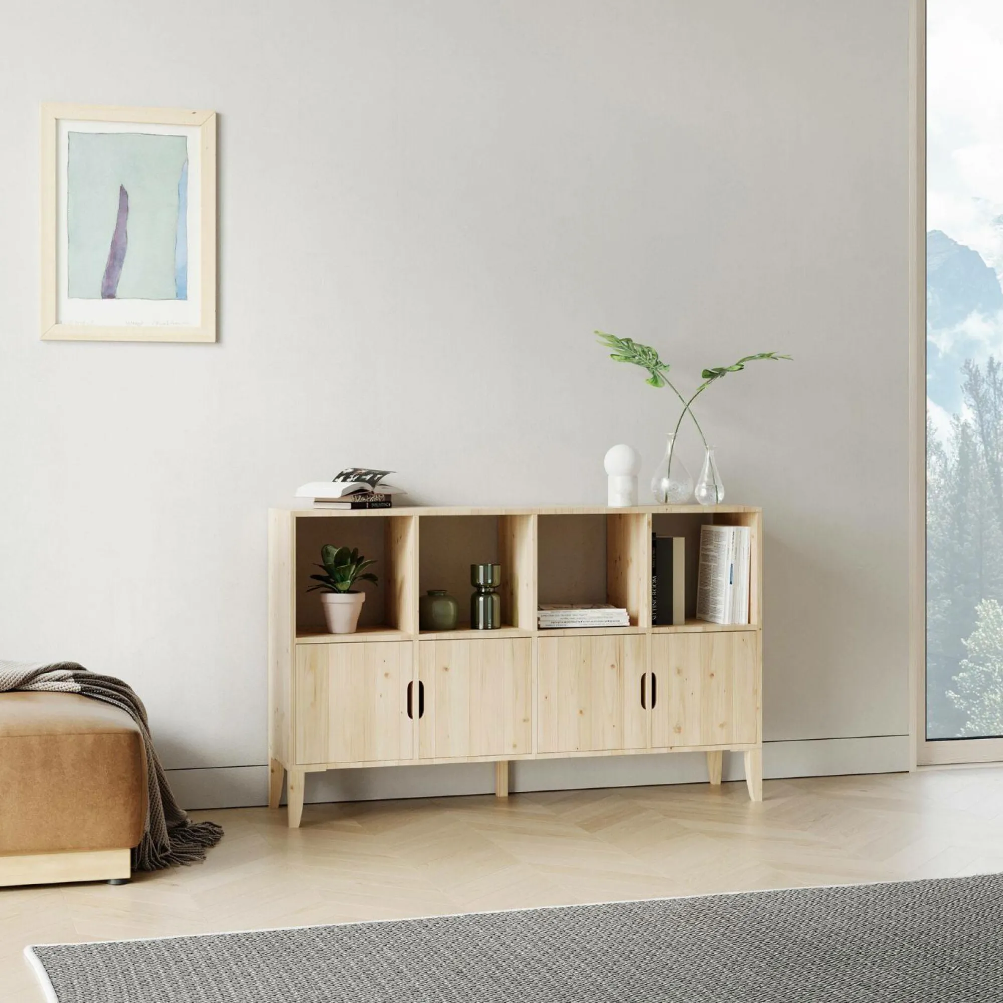 Camif Etagères>Etagère bois massif 4x2 cases Elio
