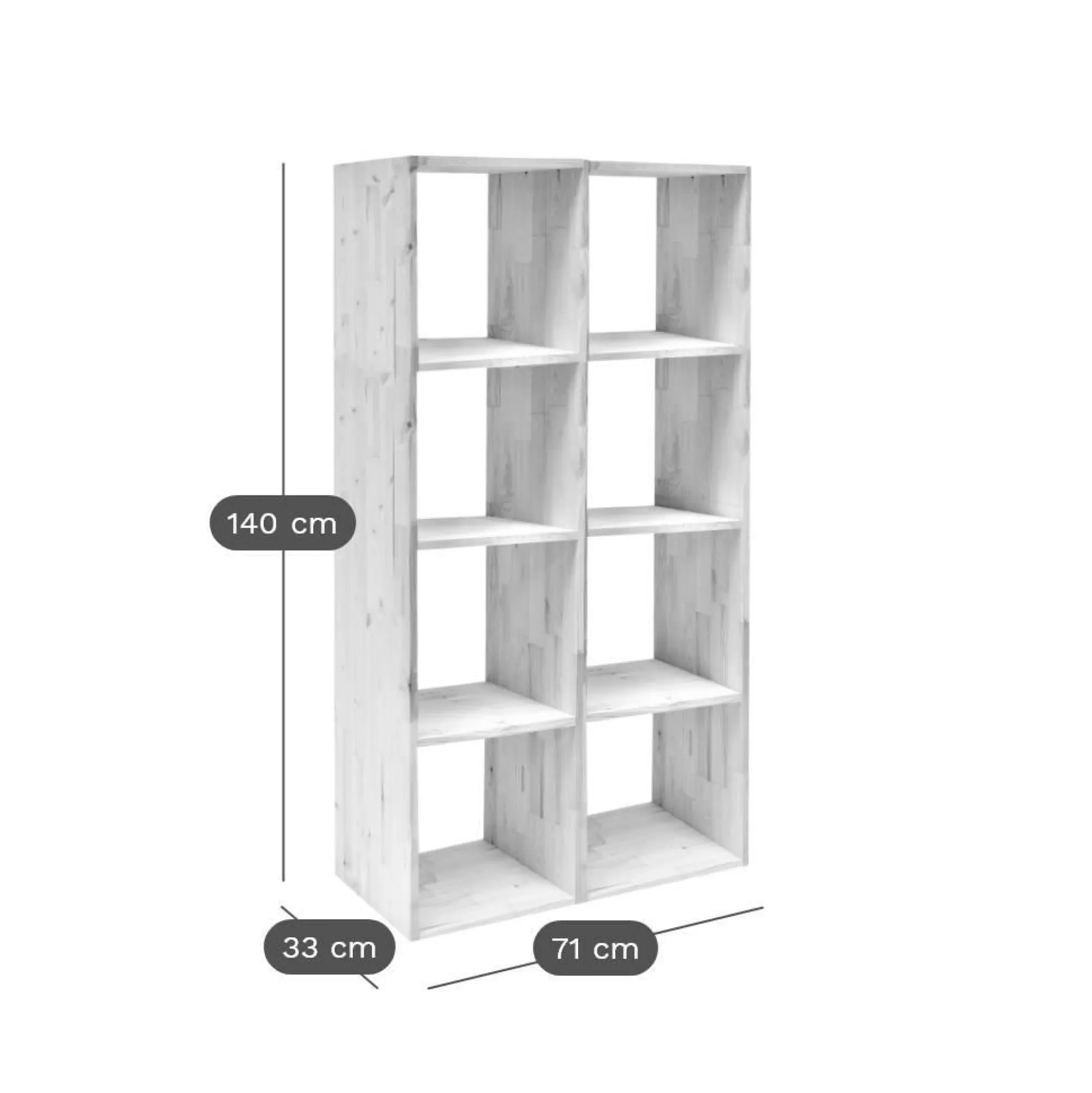 Camif Etagères>Etagère bois massif 4x2 cases Elio