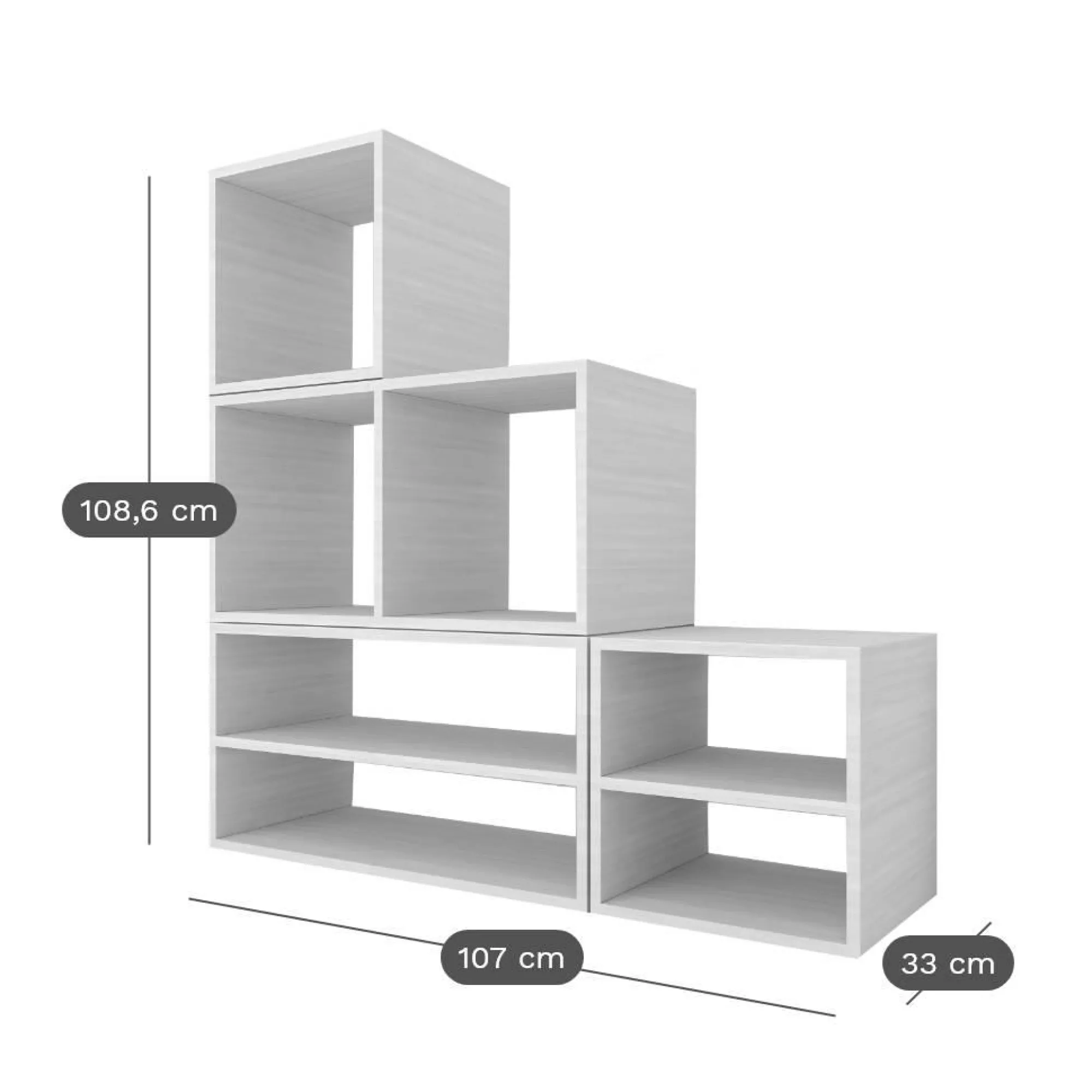 Camif Etagères|Bibliothèques>Etagère escalier bois massif petite version Elio