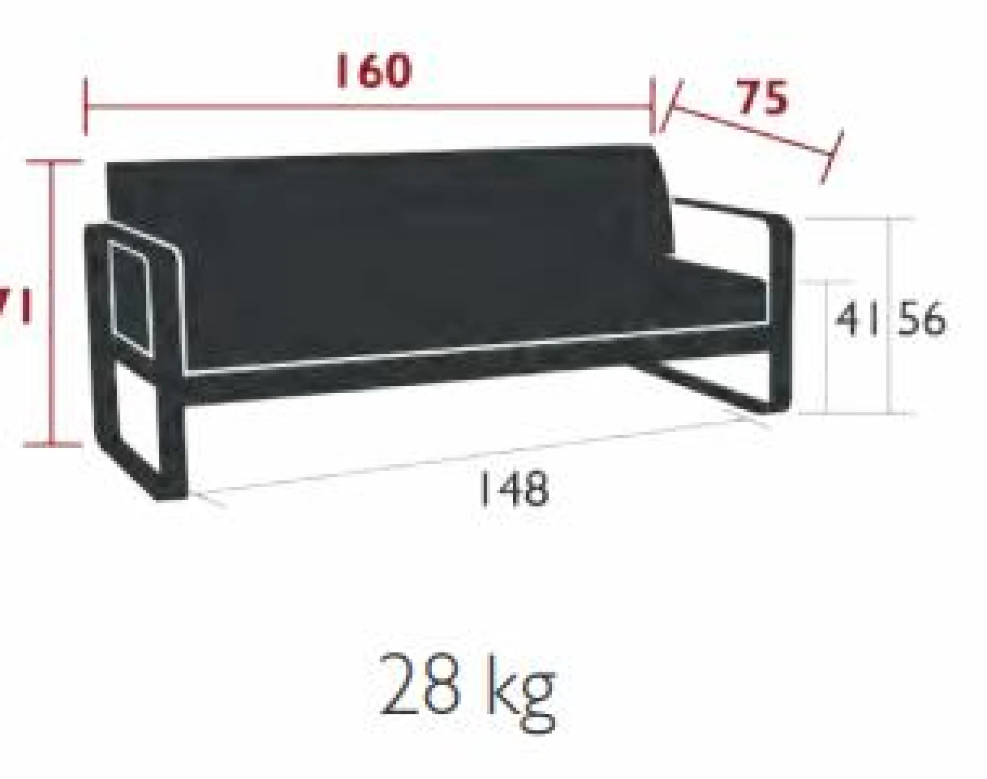 Camif Canapés Et Fauteuils De Jardin>FERMOB Canapé 2 Places Bellevie Grisé en Aluminium -