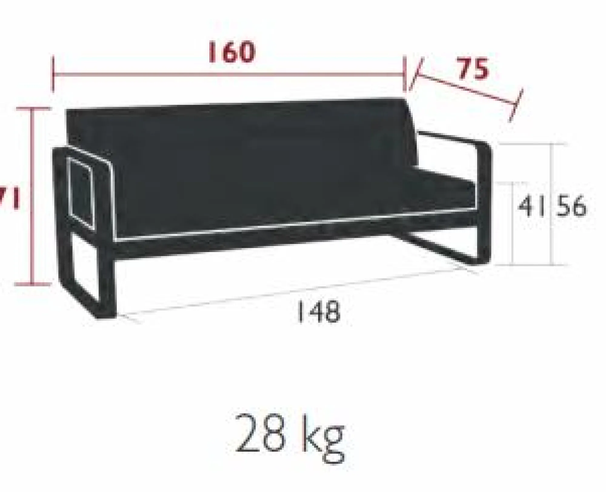 Camif Canapés Et Fauteuils De Jardin>FERMOB Canapé 2 Places Bellevie Gris Flanelle en Aluminium -
