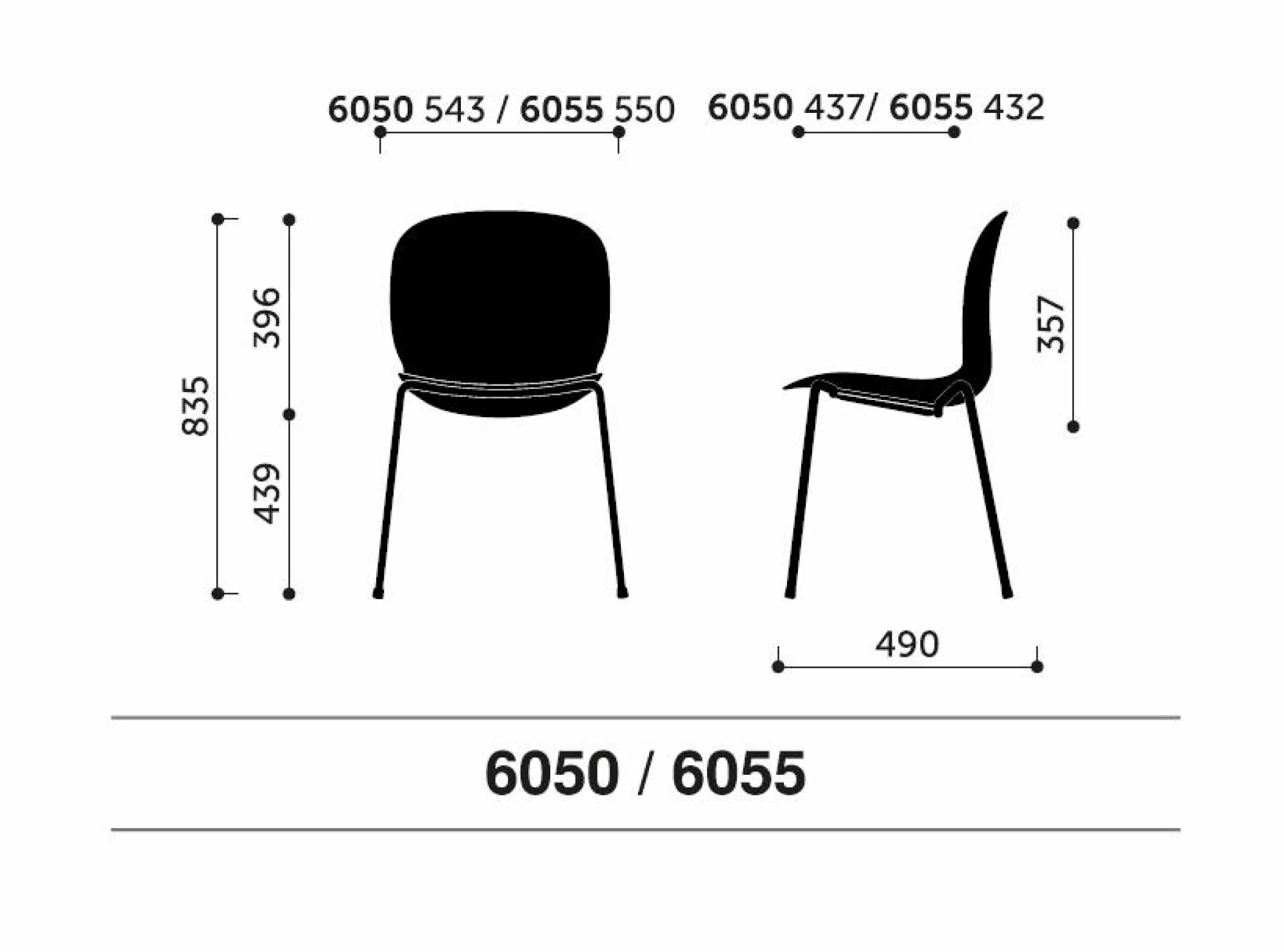 Camif Chaises De Bureau>FLOKK Chaise empilable coque polypropilène et pieds métal Noor 6050 -