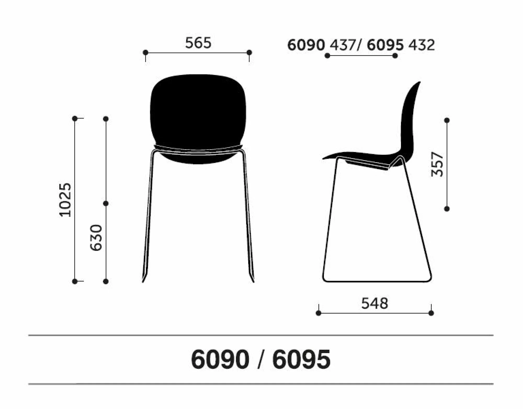 Camif Tabourets>FLOKK Chaise haute empilable avec accoudoirs et pieds luge acier Noor 6090 -
