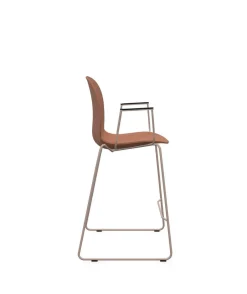 Camif Tabourets>FLOKK Chaise haute empilable avec accoudoirs et pieds luge acier Noor 6090 -