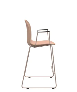 Camif Tabourets>FLOKK Chaise haute empilable avec accoudoirs et pieds luge acier Noor 6090 -
