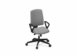 Camif Chaises De Bureau>FLOKK Fauteuil de bureau dossier capitonné et plastique noir avec accoudoirs fixes Raya 21S - - Roulettes pour sol dur