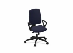 Camif Chaises De Bureau>FLOKK Fauteuil de bureau dossier capitonné et plastique noir avec accoudoirs fixes Raya 21S - - Roulettes pour sol dur