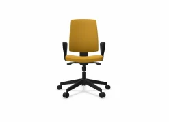 Camif Chaises De Bureau>FLOKK Fauteuil de bureau dossier capitonné et plastique noir avec accoudoirs fixes Raya 21S - - Roulettes pour sol dur