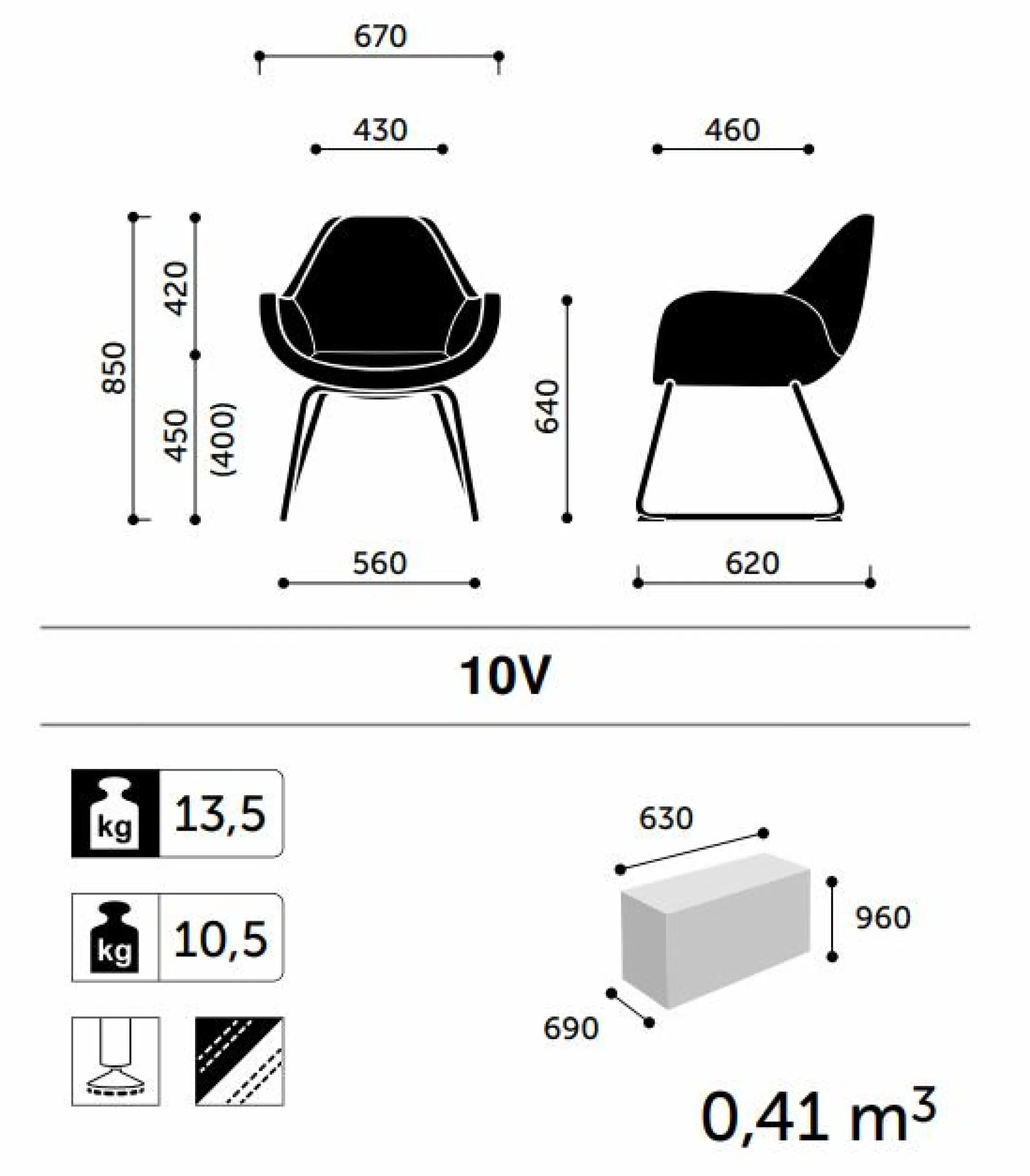 Camif Chaises De Bureau>FLOKK Fauteuil entièrement capitonné pieds luge Fan 10V -