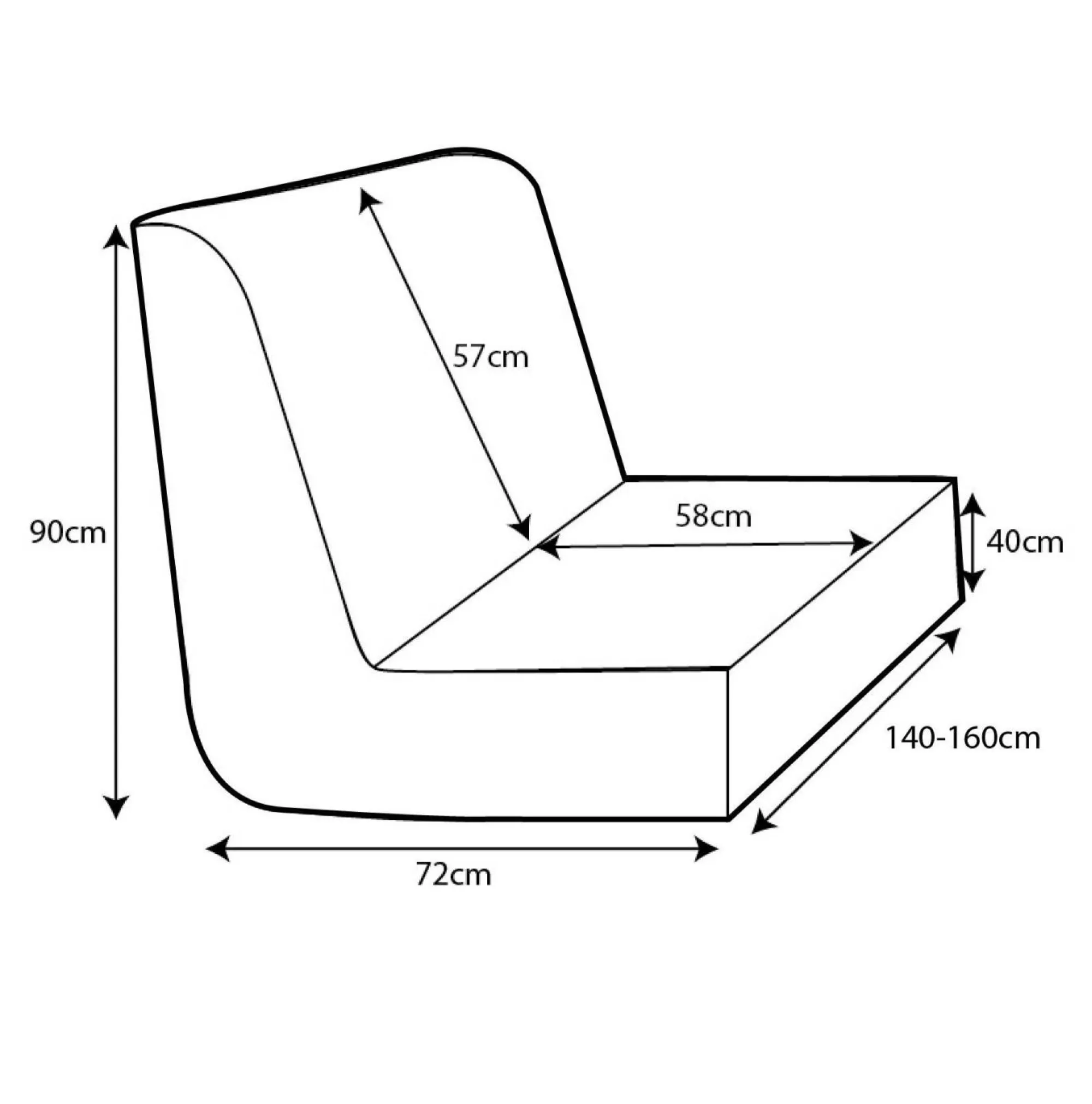 Camif Housses De Clic-Clac Et Bz|Housses De Clic-Clac Et Bz>Housse de BZ recyclée Heva - - 140 x 190 cm