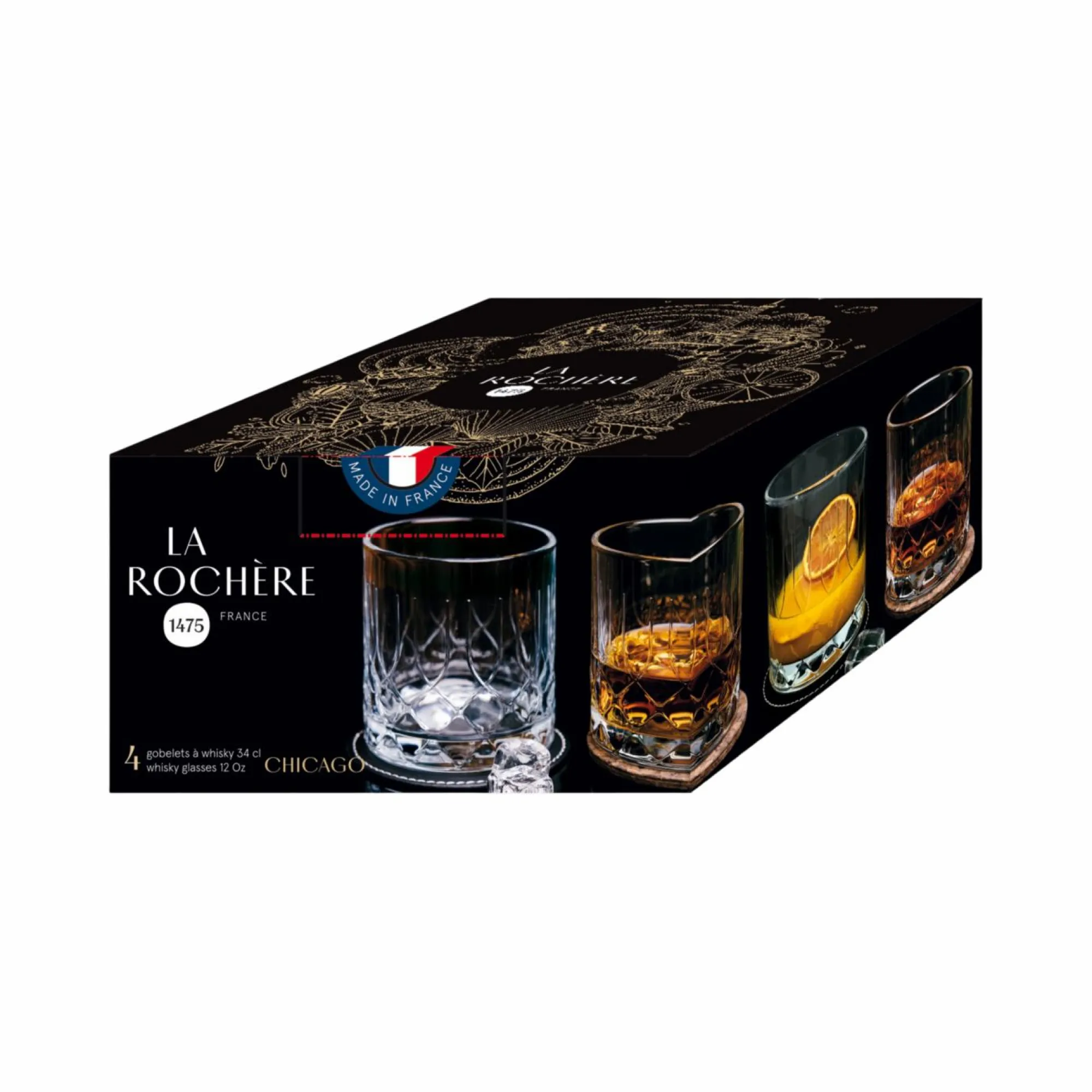 Camif Verres|Verres>LA ROCHERE Set de 4 gobelets à whisky Chicago