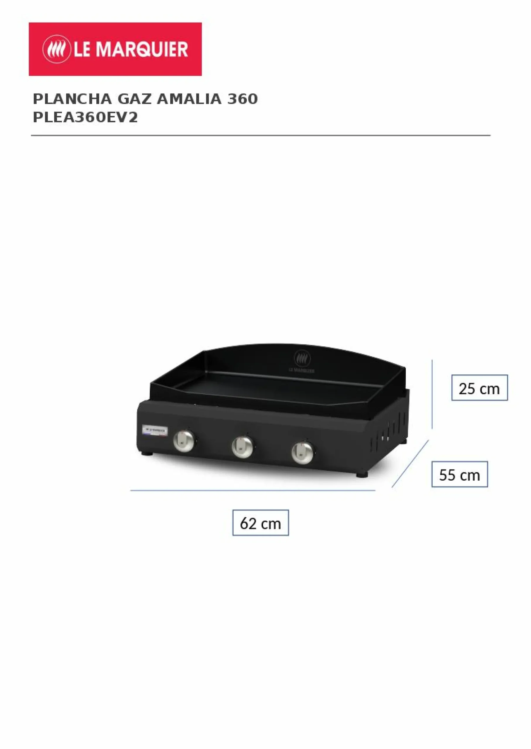 Camif Planchas>LE MARQUIER Plancha Exclusive Amalia 360 en Acier Noir