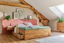 Camif Lits Avec Rangement|Lits Avec Rangement>Lit avec rangements en options chêne massif Charly - 180 x 200 cm